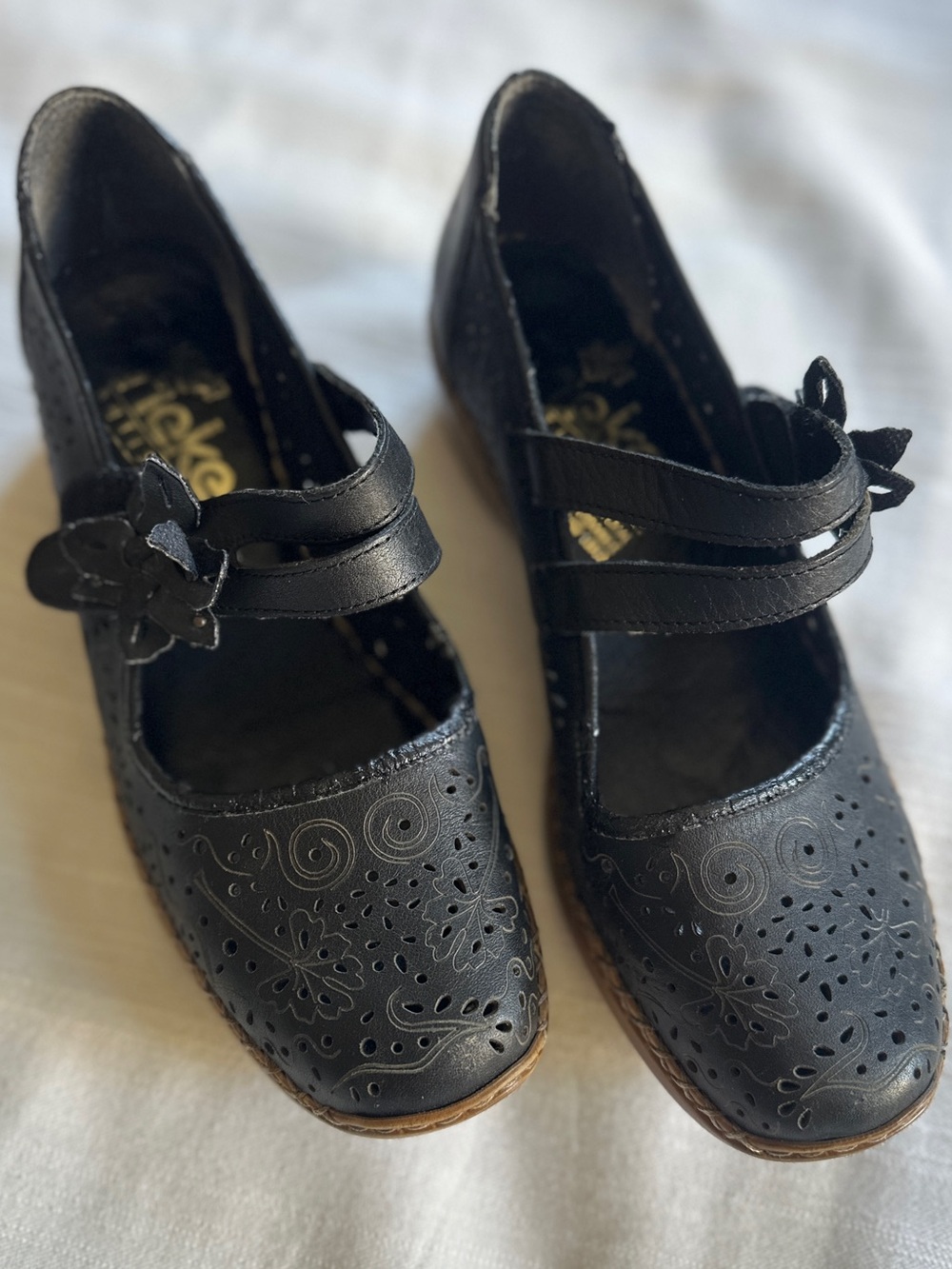 Rieker Antistress Black Leather Mary Jane Shoes | 37 - Picture 2 of 10